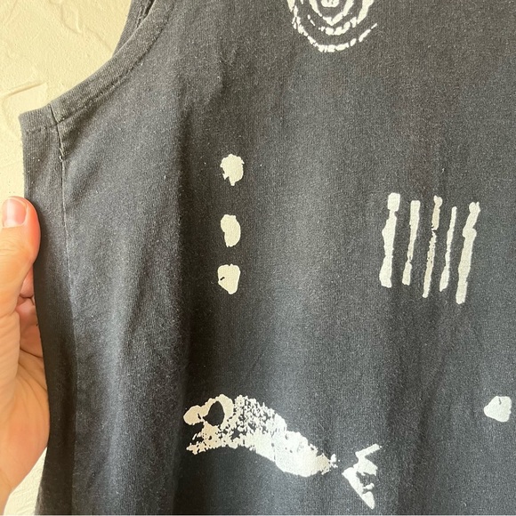 Cotton Fields Mac Black Fish Stencil Print Maxi Sleeveless Dress lagenlook Art - Picture 5 of 12